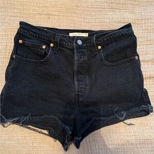 Levi’s black ribcage shorts
